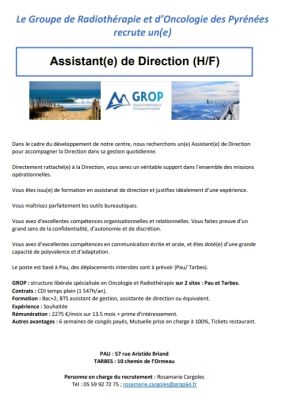 Le GROP recrute un(e) Assistant(e) de Direction